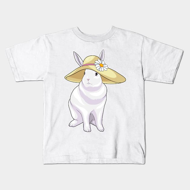 Bunny Hat Flower Kids T-Shirt by Markus Schnabel